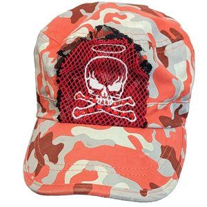 Buzzsaw Pink Camo Skull Angel Baseball Cap